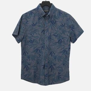Slate & Stone Cotton Short Sleeve Button Down Palm Leaf Print Shirt -Size Medium